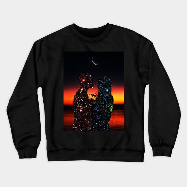 Nebula Love Crewneck Sweatshirt by DreamCollage